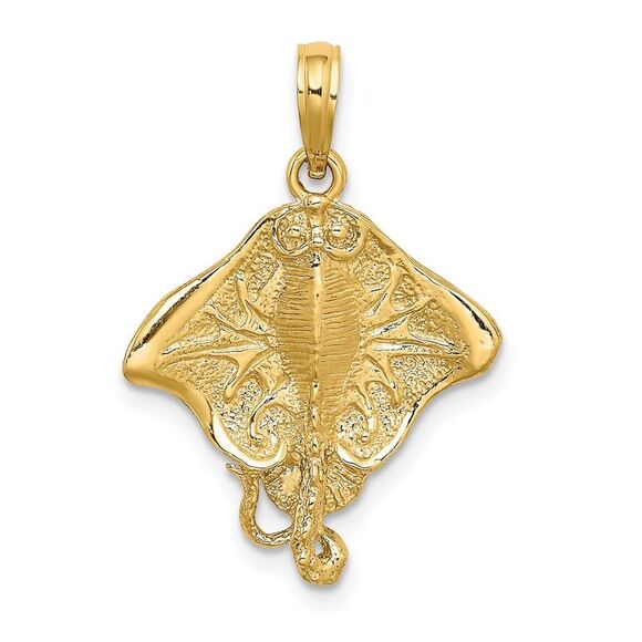 10K Yellow Gold 2-D Stingray Charm,All Products : American Fashion Style Bags On Sale